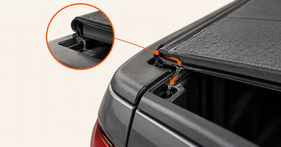 How Should You Set Up a Tacoma Tri-Fold Cover to Minimize Water Entry?