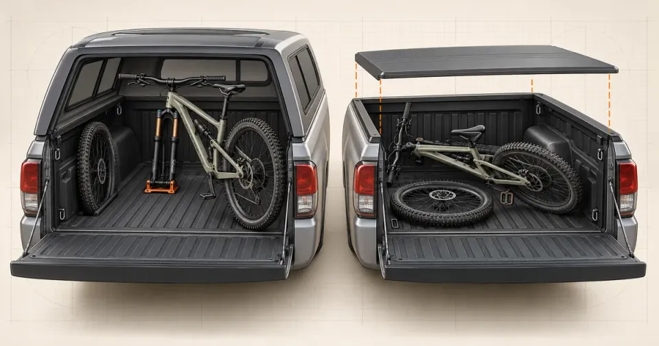 Will a Mountain Bike Fit Under a Tacoma Cap or Tonneau?